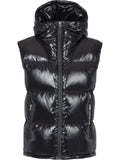 Balmain puffer hooded sleeveless jacket