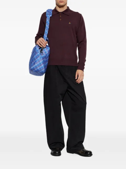Vivienne Westwood Mark Orb-embroidered wool polo shirt