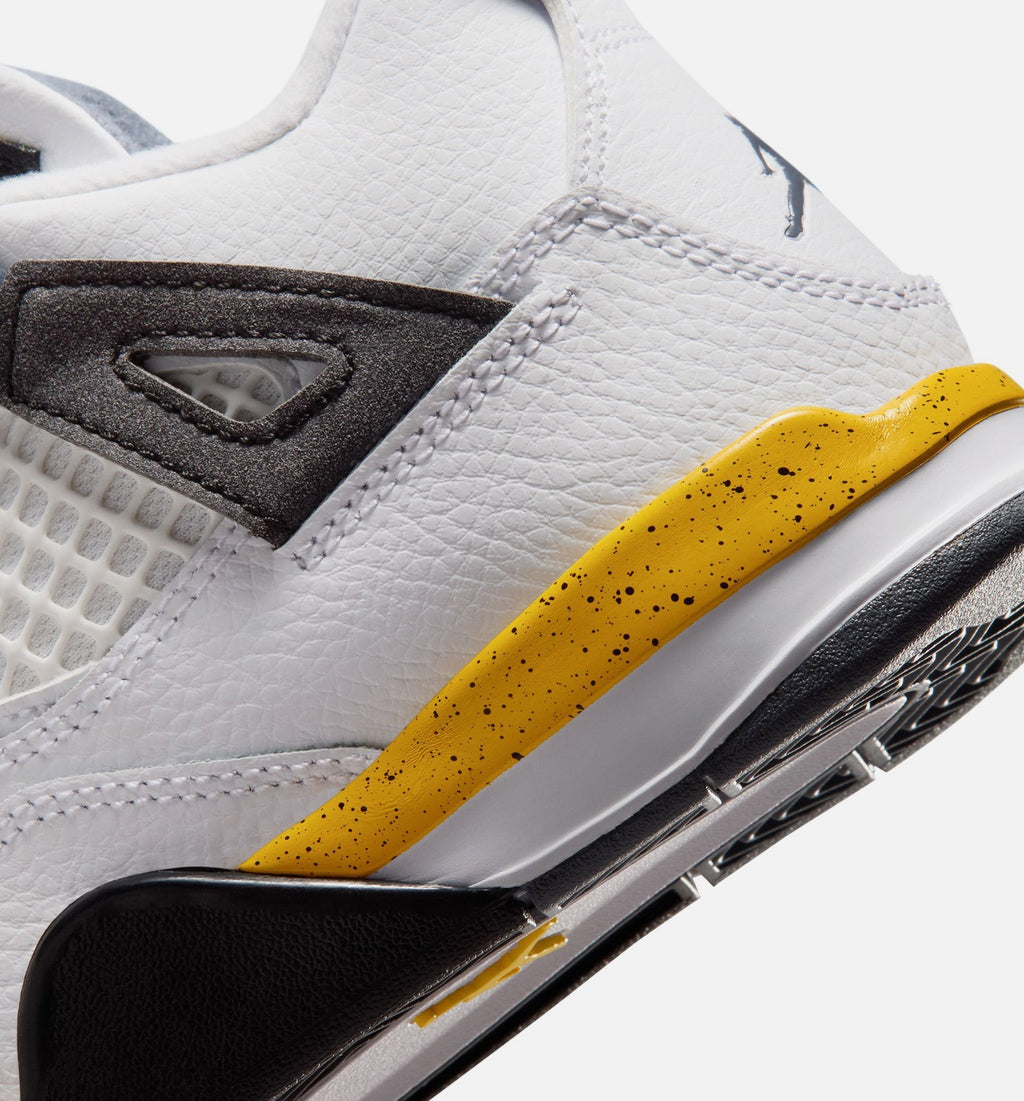 Air Jordan 4 Retro 'Rare Air Tour Yellow' Preschool - White/Dark Blue Grey/Black/Tour Yellow