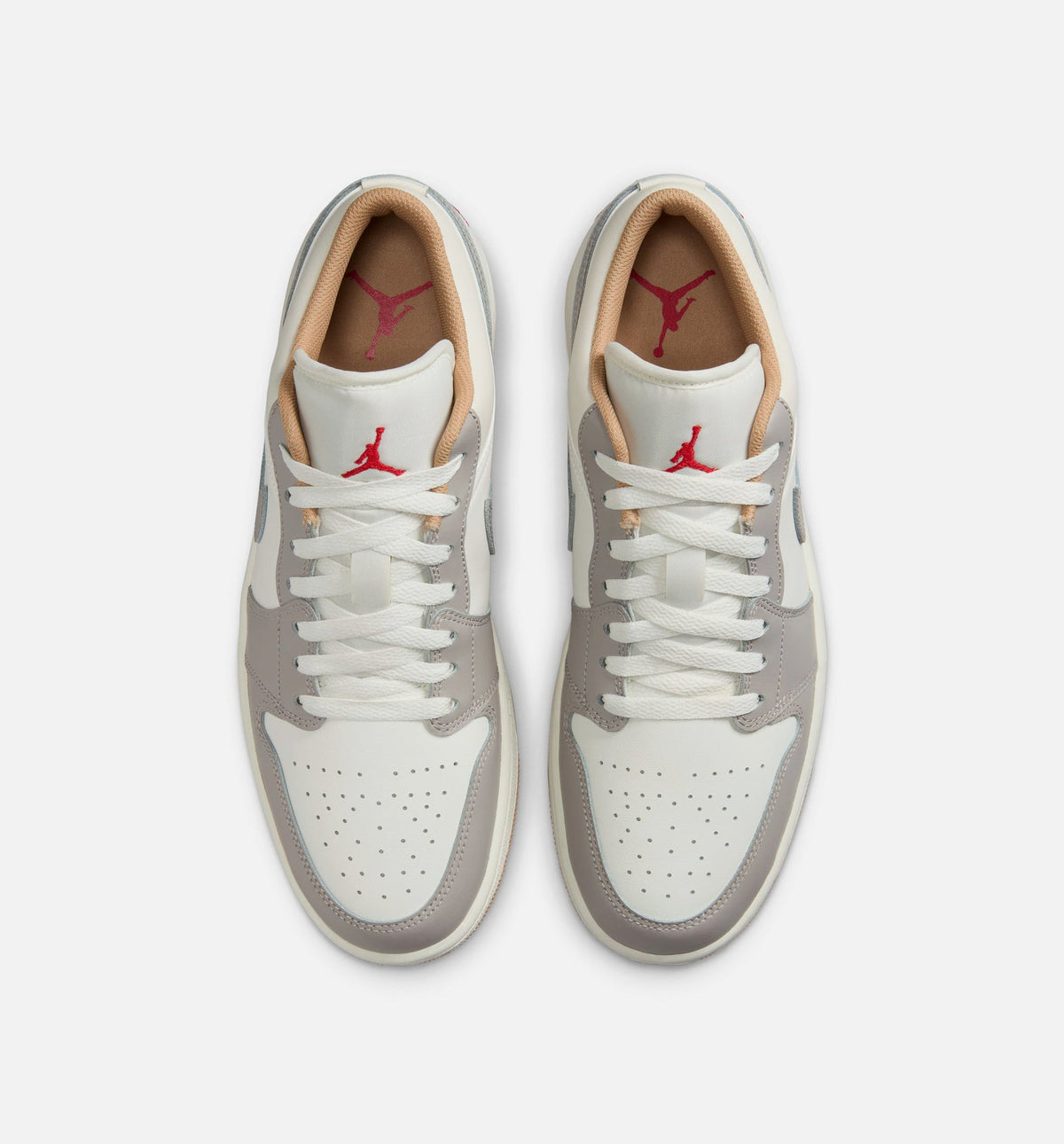 Air Jordan 1 Low Men's Lifestyle Shoe - Sail/Fire Red/College Grey/Hemp
