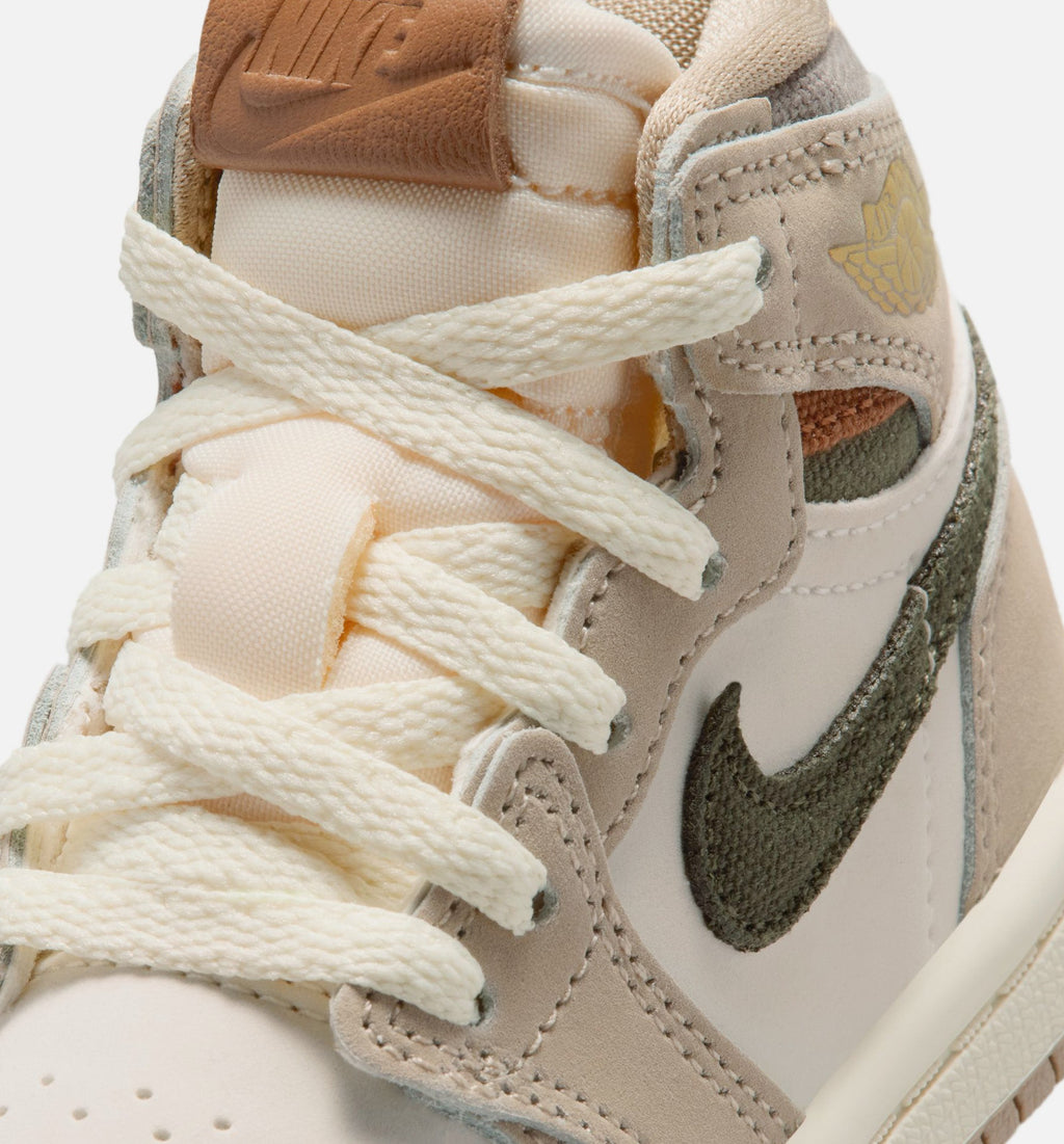 Air Jordan 1 Retro High OG Khaki – Infant & Toddler Lifestyle Shoe | Khaki/Sail/Coconut Milk/Cargo Khaki