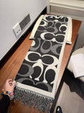 Coach Reversible Geometric Fringe Scarf