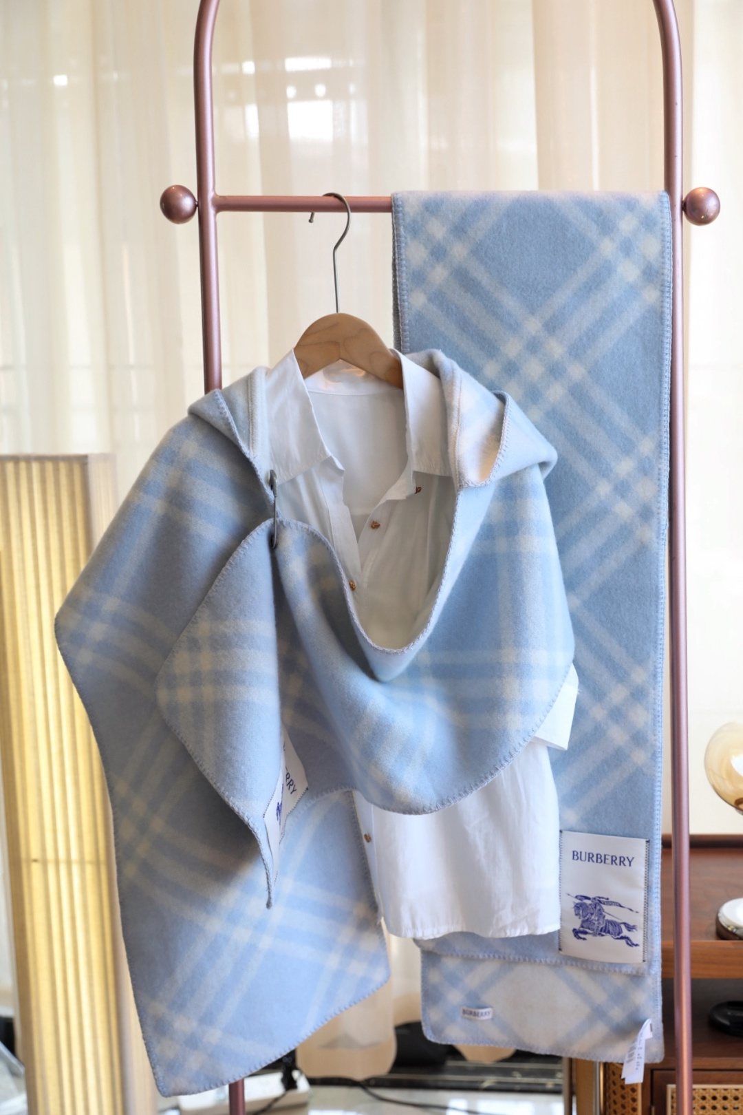 Burberry Plaid Hooded Scarf